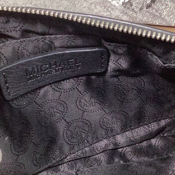 Michael Kors Black Pebbled Leather Wristlet with Silver Grommets - Picture 5 of 6